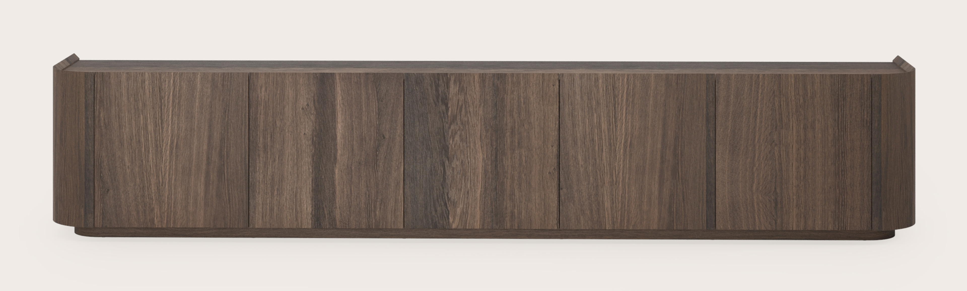 Rondato tv-meubel in gerookte eik 258 x 45 cm
