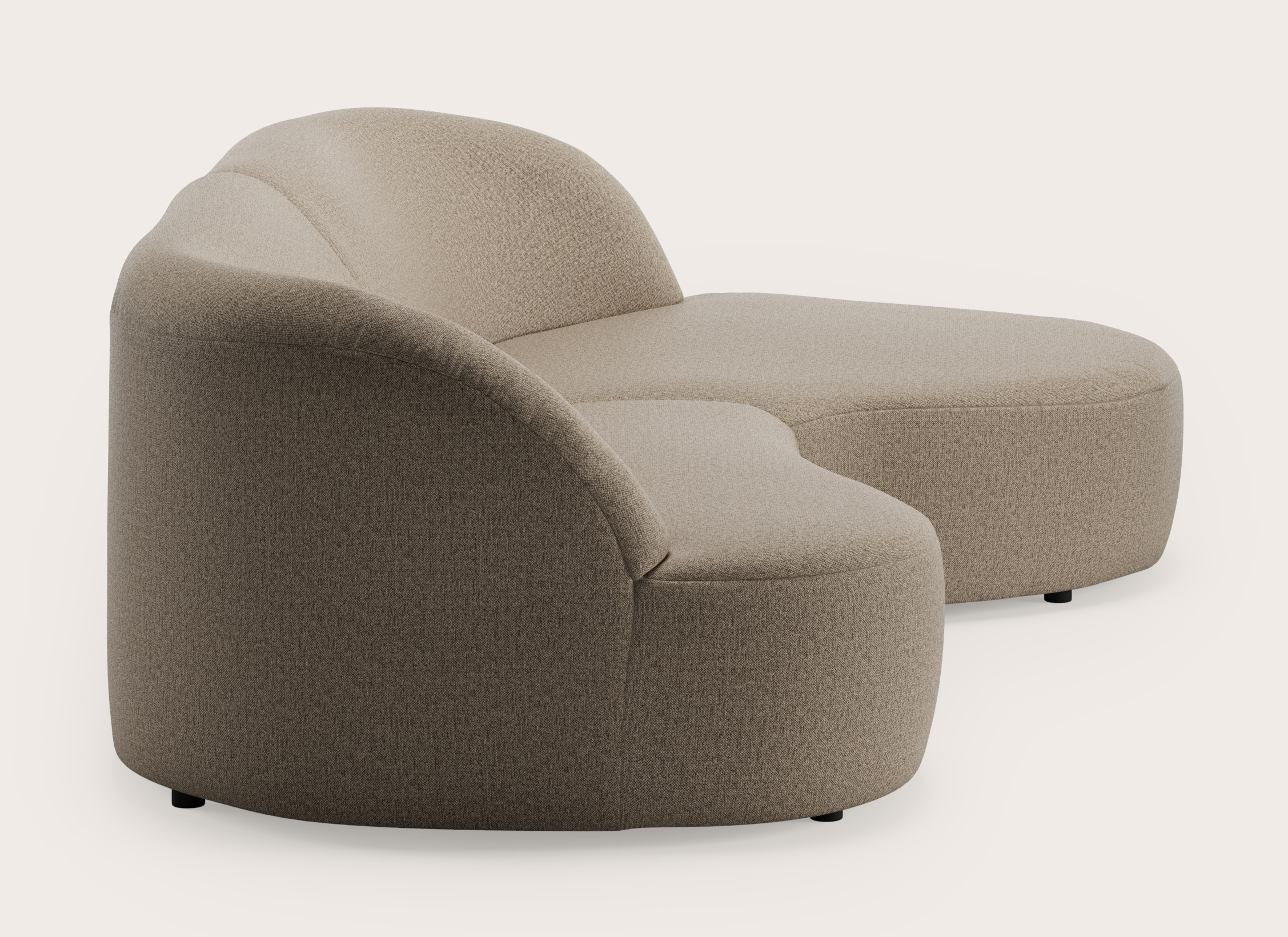 Tubo canapé d'angle 3,5 places en Brio tissu Sesame