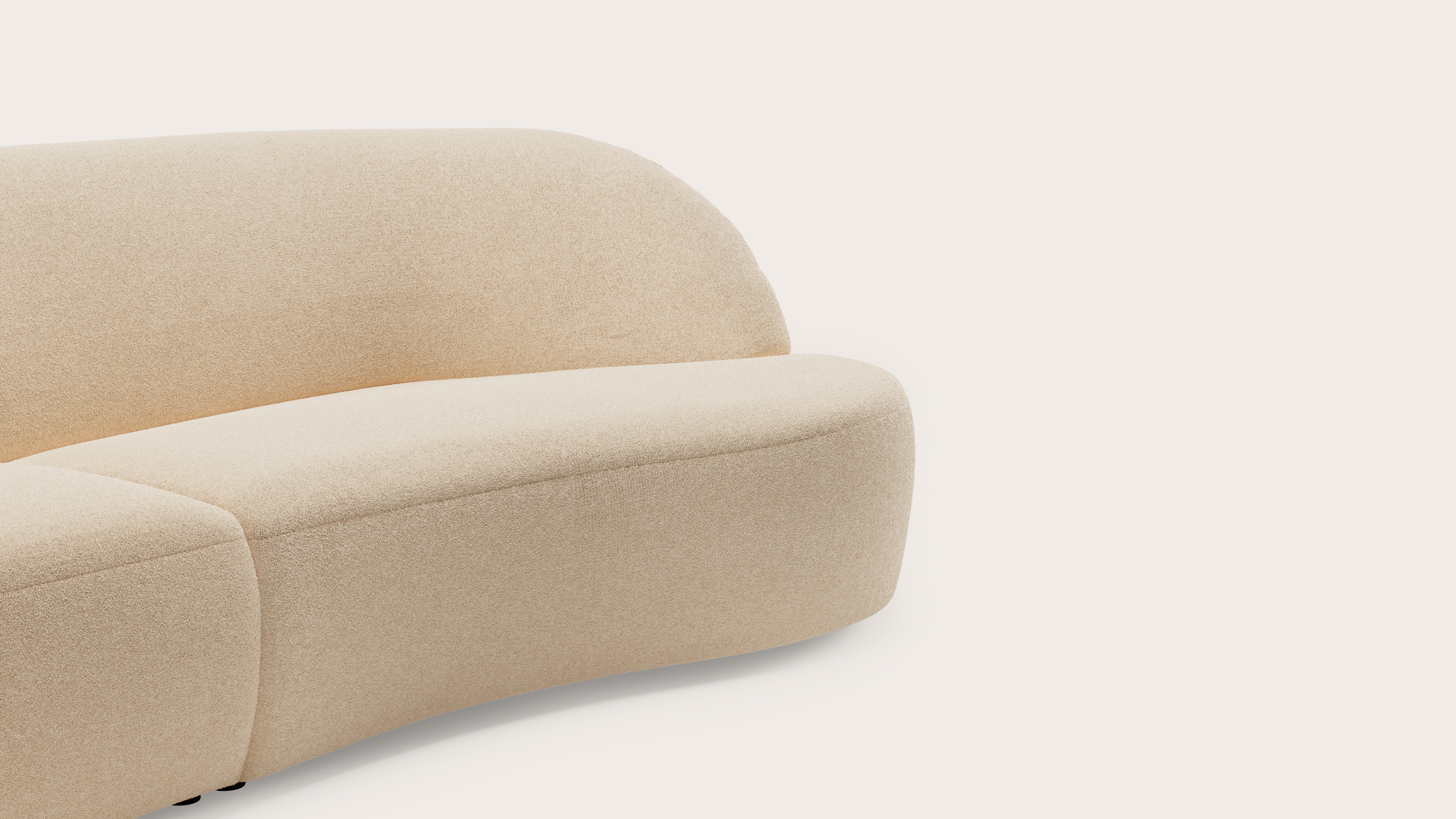 Tubo canapé d'angle 4,5 places en Aria tissu Beige