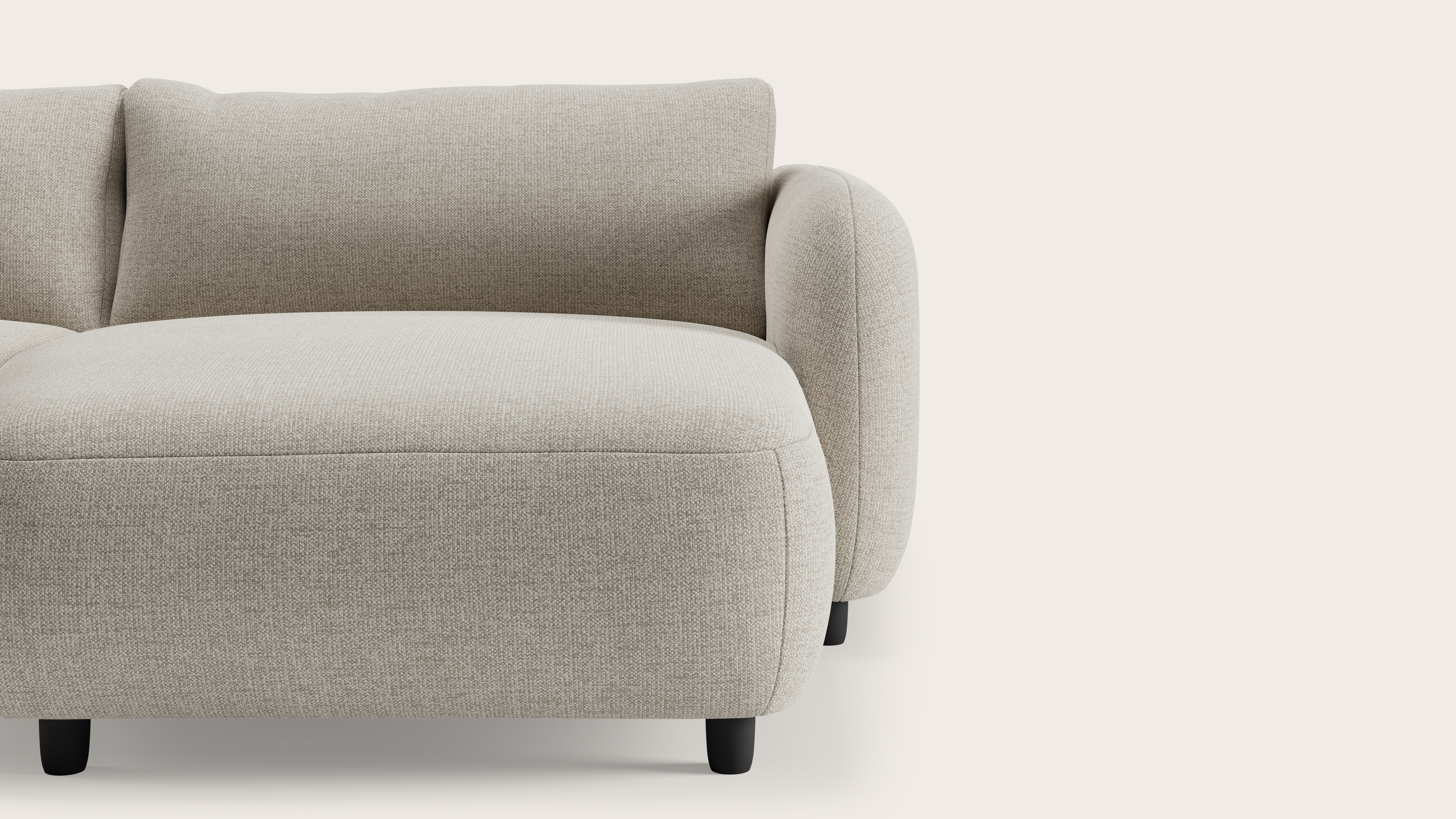 Milio elektrische canapé d'angle 4,5 places en Novera tissu Natural