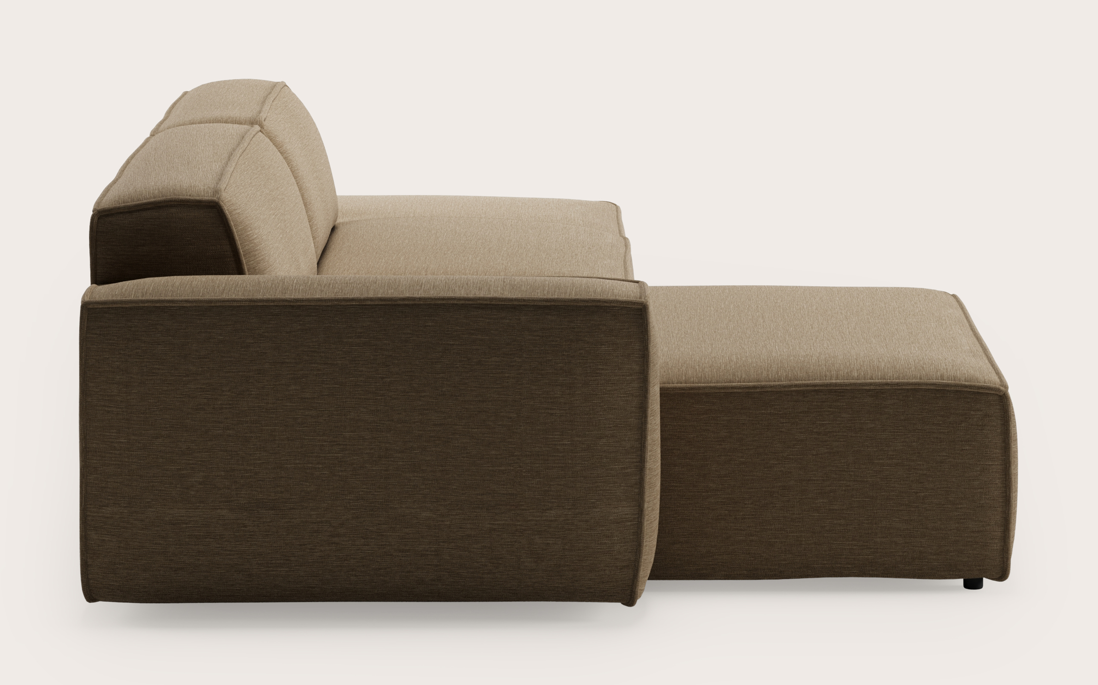 Isola canapé d'angle 3,5 places en Alina tissu Beige