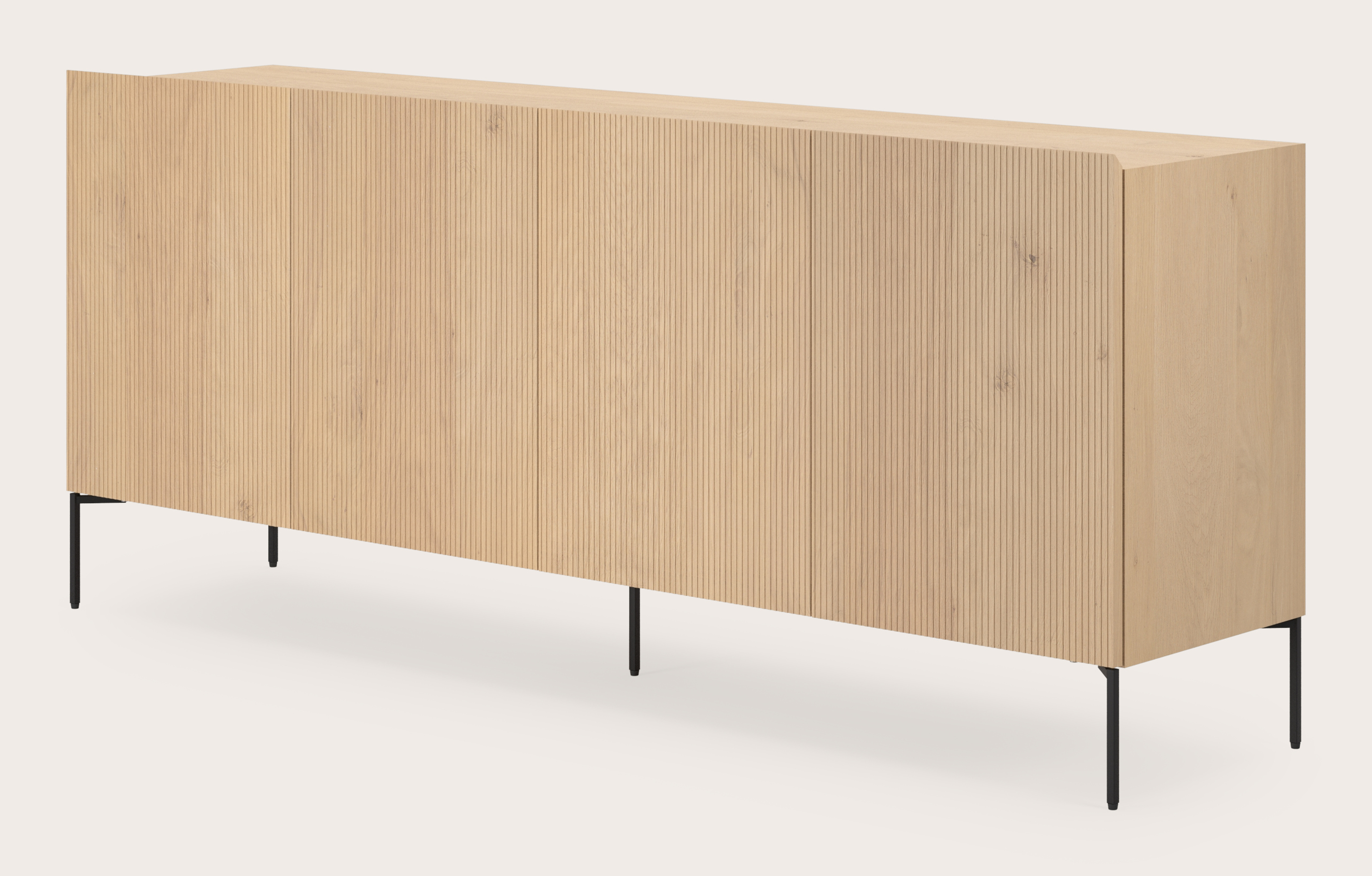 Buffet Grivolo en chêne couleur naturelle avec pieds carrés 199 x 45 cm