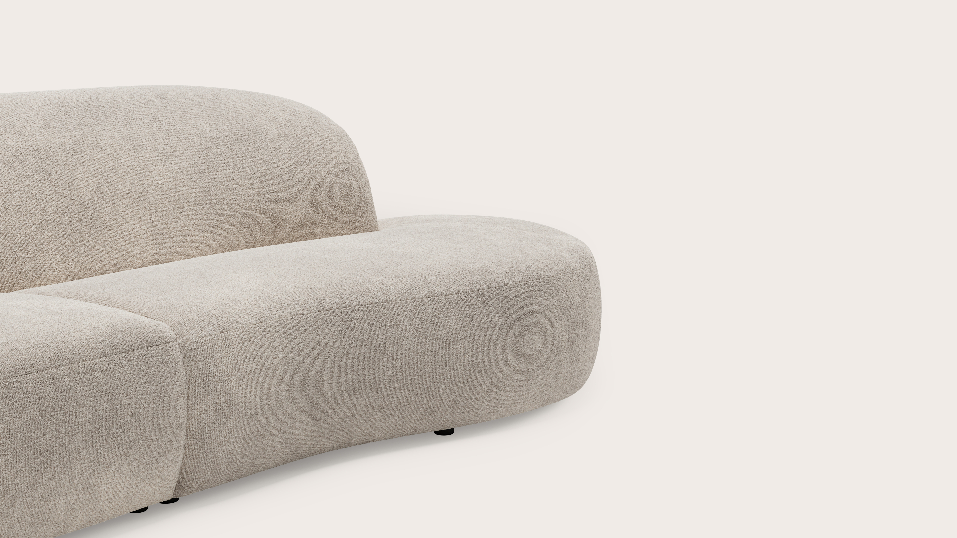 Tubo canapé d'angle 4,5 places en Nova tissu Almond