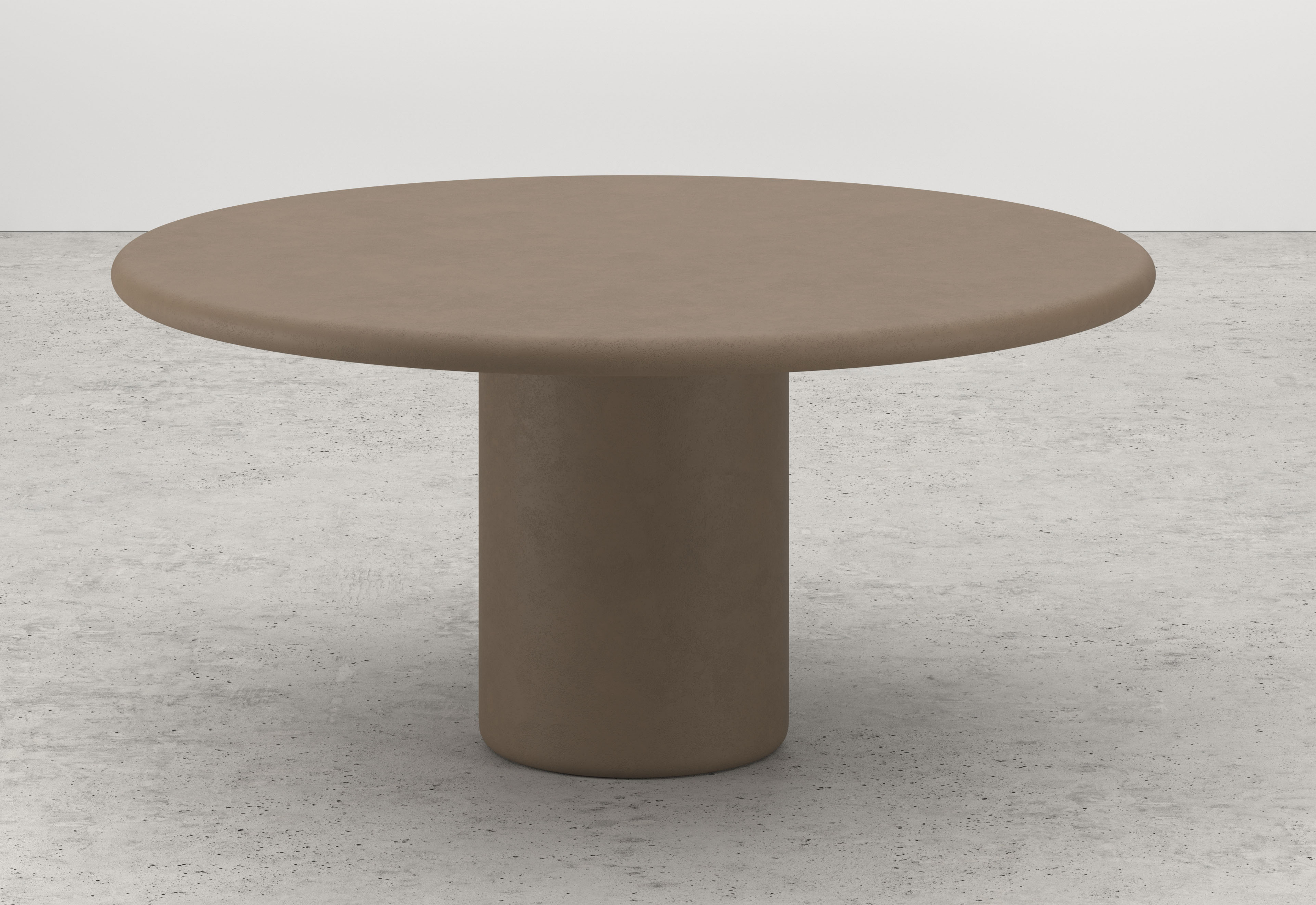 Eettafel Artisano met rond Artisano blad in Claylime kleur Desert