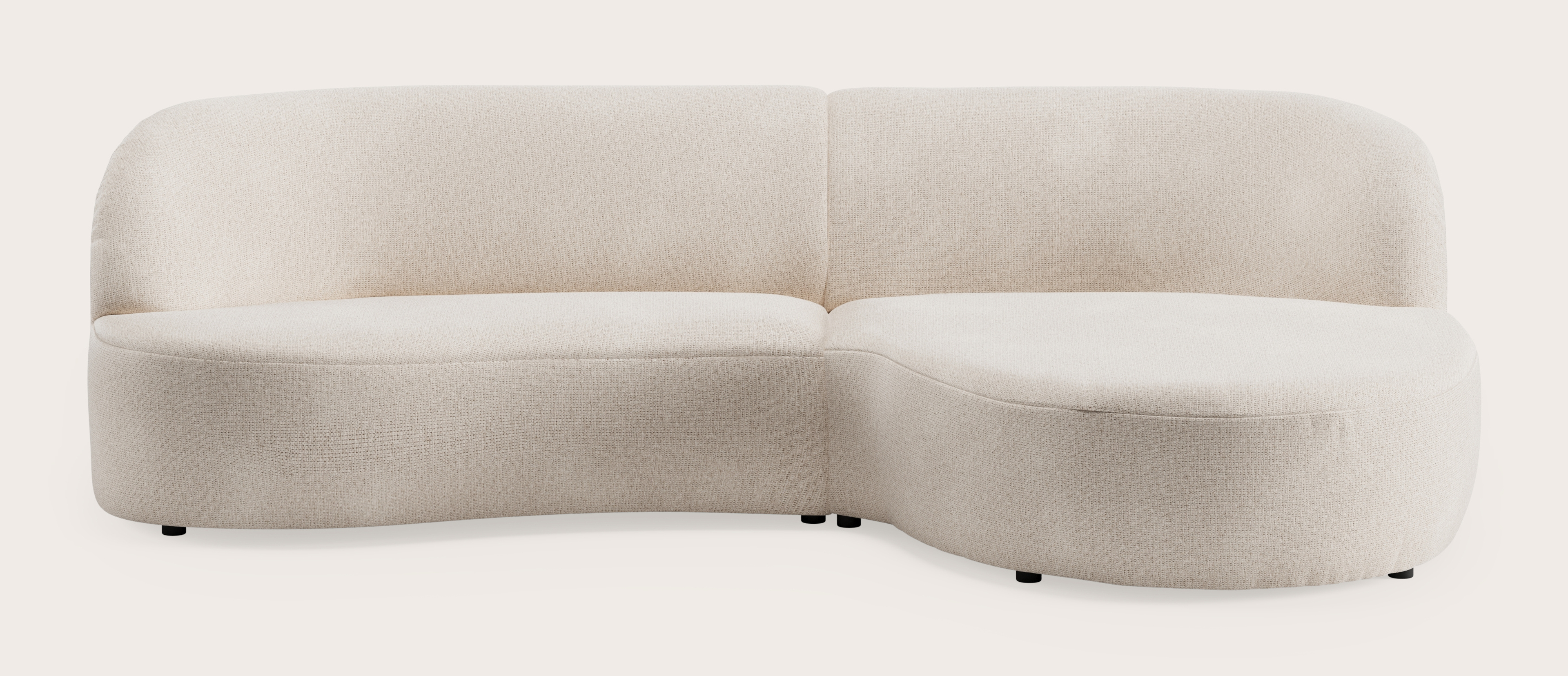 Tubo canapé d'angle 3,5 places en Fuga tissu Natural
