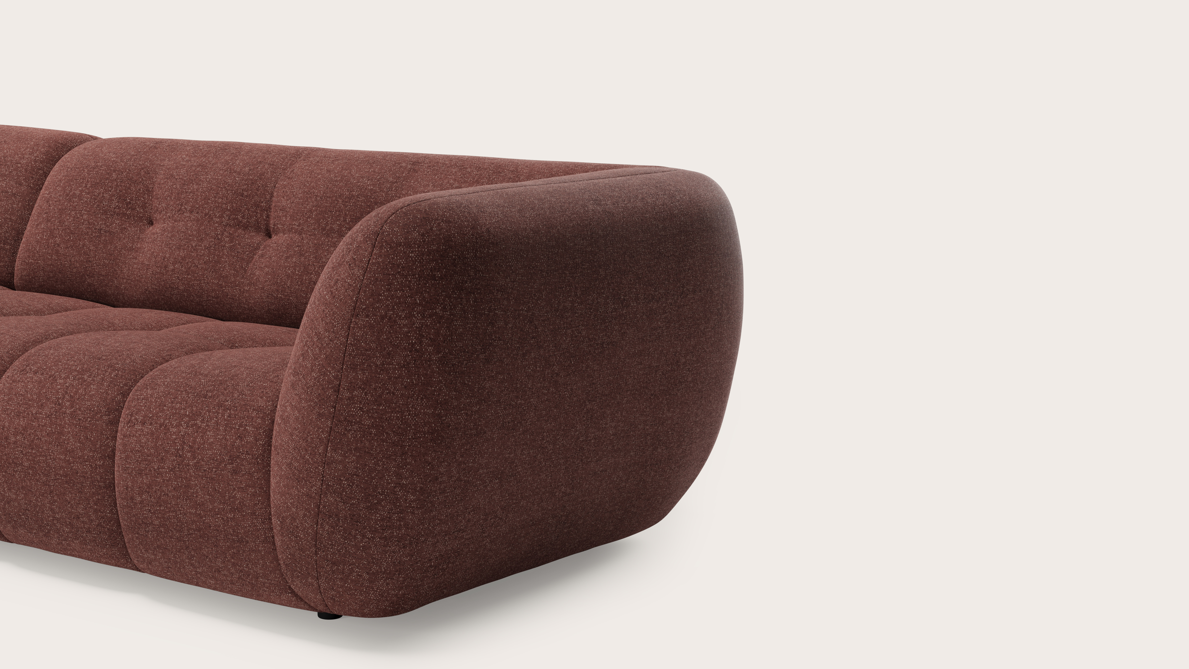 Chubbi canapé d'angle 6 places en Elviro tissu Burgundy