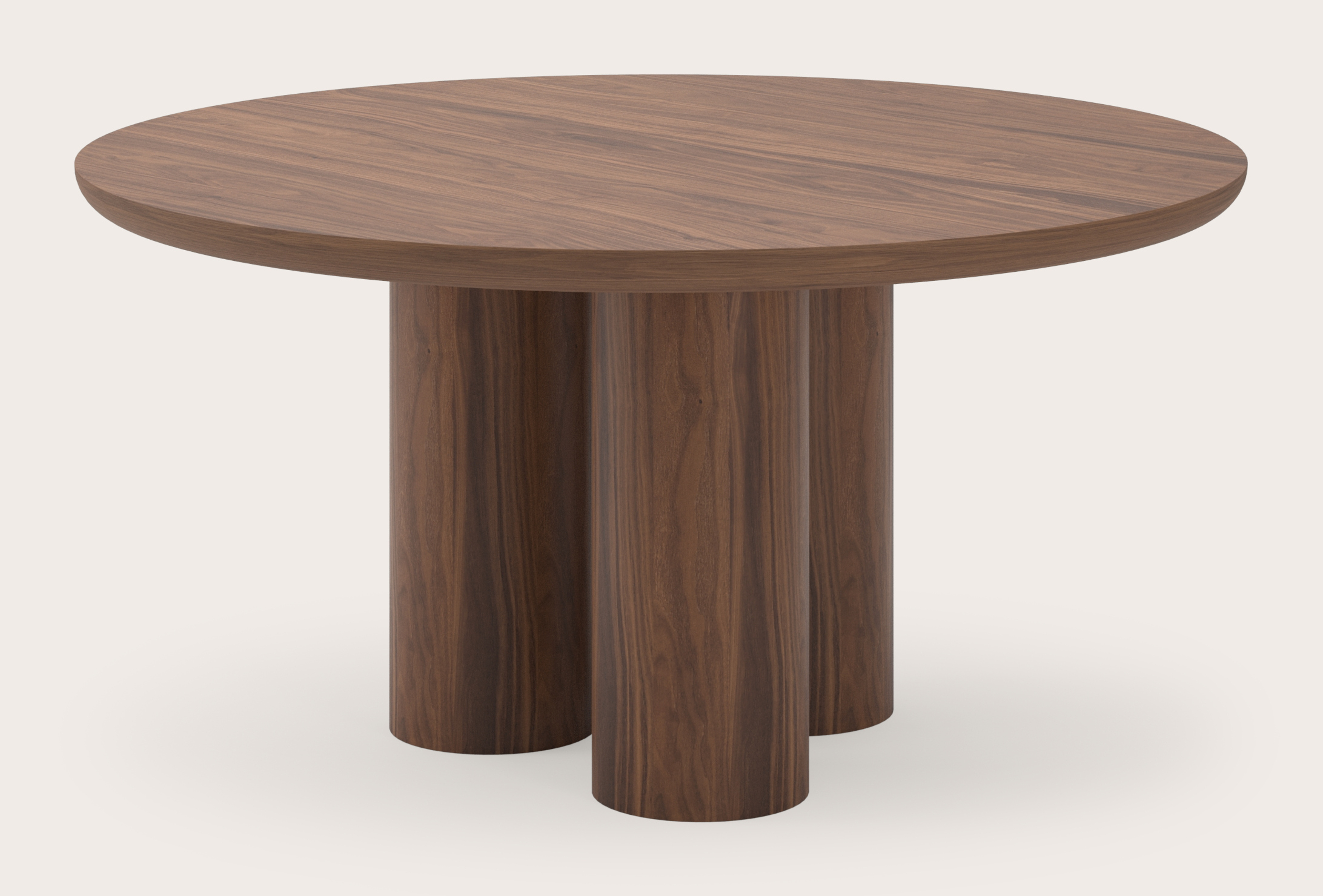 Eettafel Amato Rondo onderstel met rond Amato blad in walnoot Ø150 x 79 cm