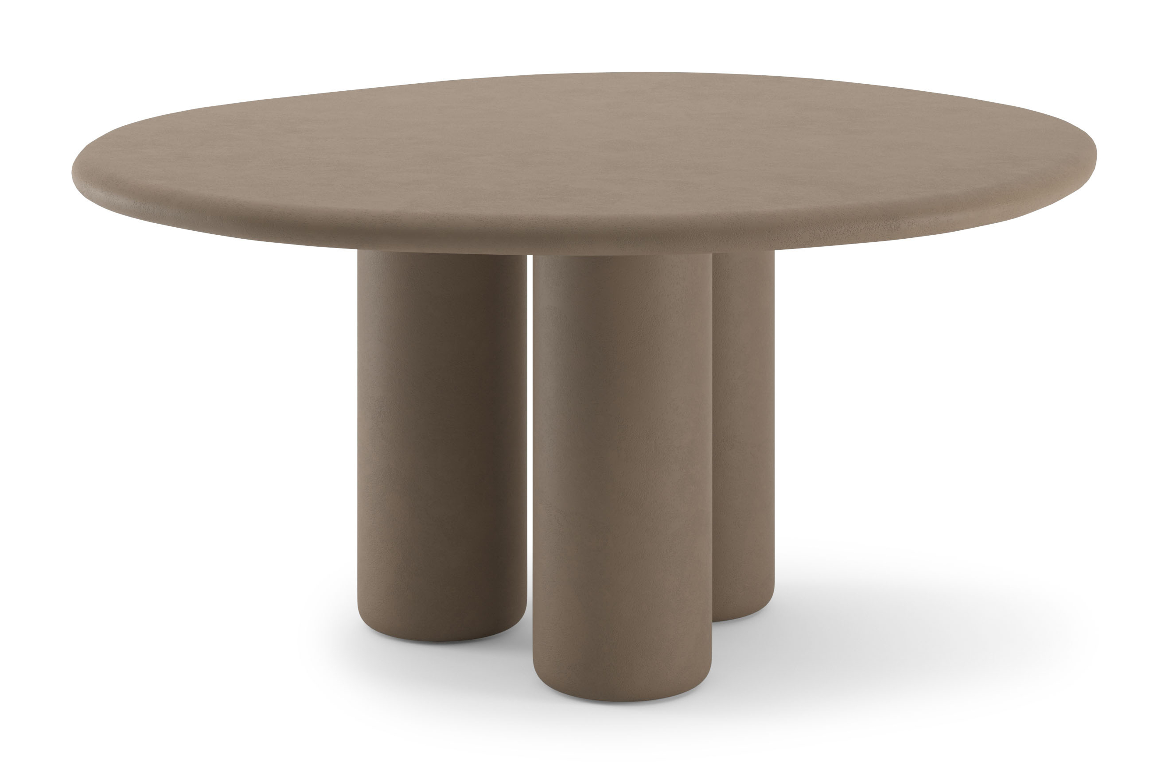 Eettafel Artisano met pebblevormig Artisano blad in Claylime kleur Desert