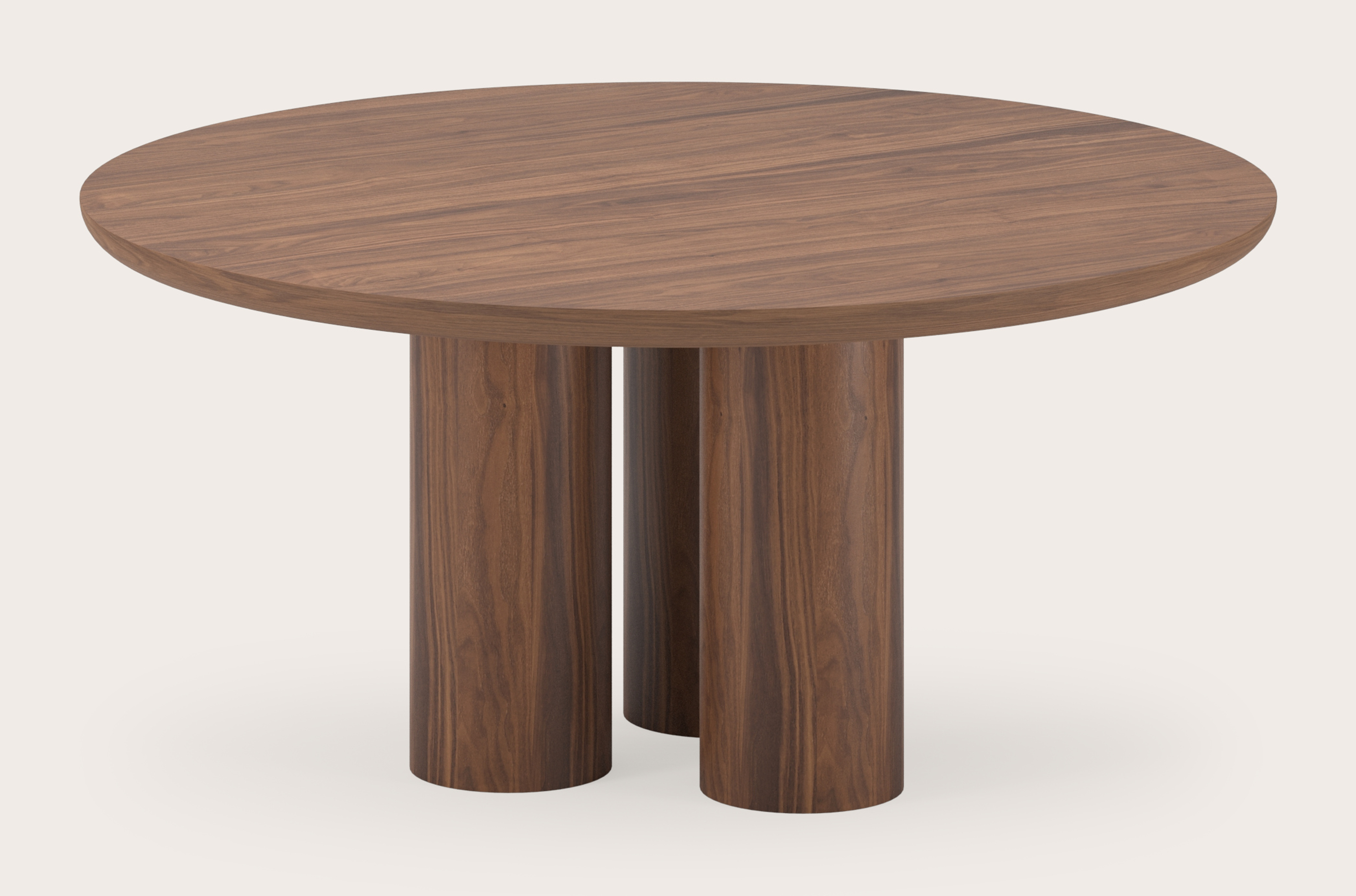 Table de salle à manger Amato Rondo armature avec plateau Amato rond en noyer Ø160 x 79 cm