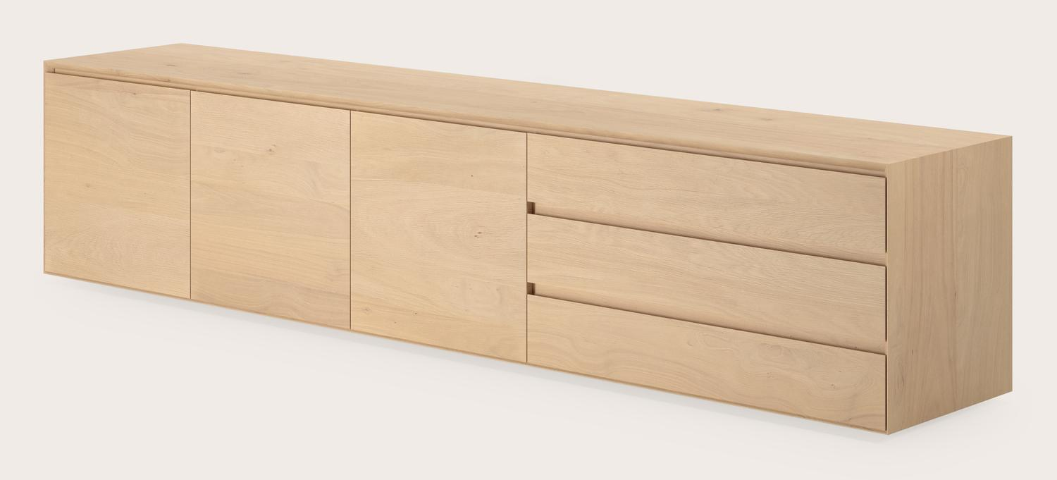 Arno dressoir in natuurkleurige eik 240 x 45 cm