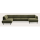 Canapé d'angle U 5,5 places avec extrémité ouverte gauche et chaise longue droite