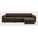 Canapé d'angle L 3,5 places avec chaise longue long droite