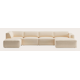 Canapé d'angle U 6,5 places avec extrémité ouverté (repose-pieds inclus) gauche et chaise longue droite