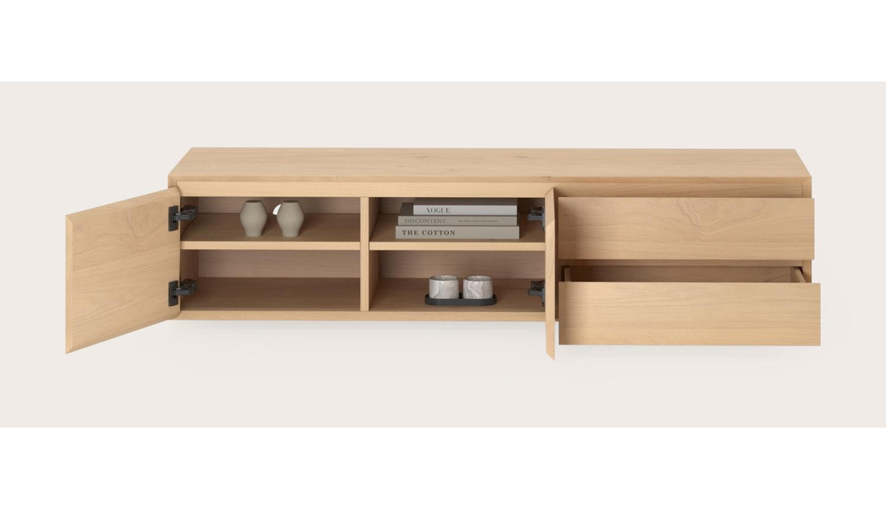 Arno tv-meubel in natuurkleurige eik 150 x 45 cm