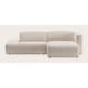 Canapé d'angle L 3 places avec extrémité ouverte gauche et chaise longue droite