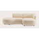 Canapé d'angle L 2 places avec extrémité ouverte gauche et chaise longue droite