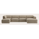Canapé d'angle U 6,5 places avec extrémité ouverté (repose-pieds inclus) gauche et chaise longue droite