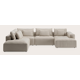 Canapé d'angle U 6 places avec extrémité ouverte gauche et chaise longue long droite (+coussin)