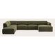Canapé d'angle U 8 places avec extrémité ouverte ( repose-pieds inclus) gauche et chaise longue droite