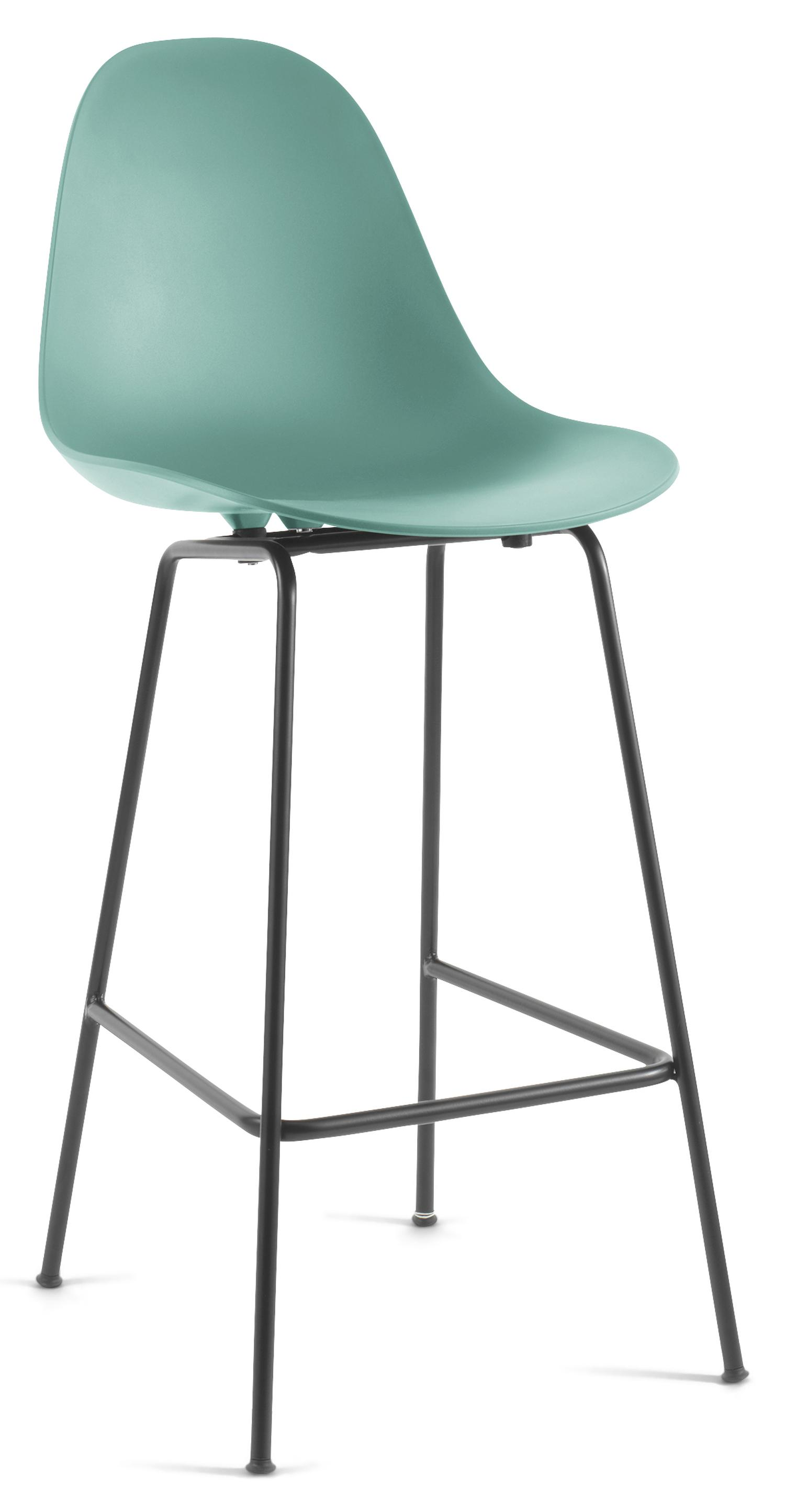 Tabouret de bar bas Vasco en PP Azuur H64