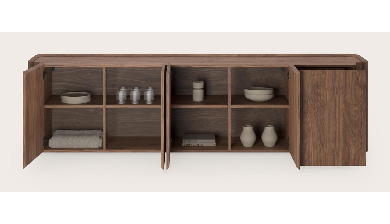 Grivato dressoir in walnoot 249 x 45 cm