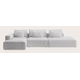 Canapé d'angle L 4,5 places avec chaise longue long gauche et extrémité ouverte droite