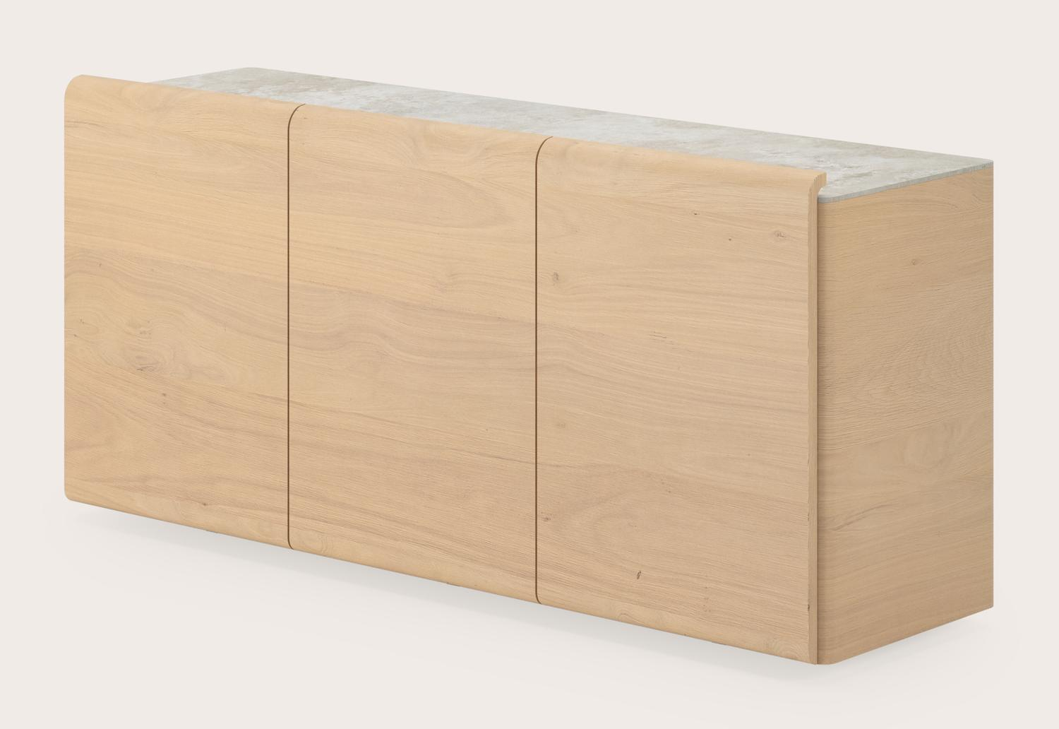 Divino dressoir in natuurkleurige eik met volkeramisch Ceramo blad in kleur Rapolano 147x43x66cm