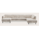 Canapé d'angle U 5,5 places avec chaise longue gauche et extrémité ouverte droite