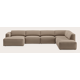Canape d'angle U 8 places avec chaise longue gauche et extrémté ouverte (repose-pieds inclus) droite
