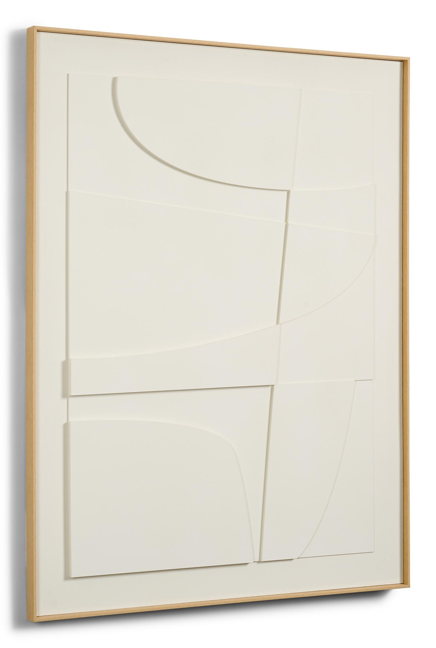 Relief IV 3D décoration murale blanche 90x120cm