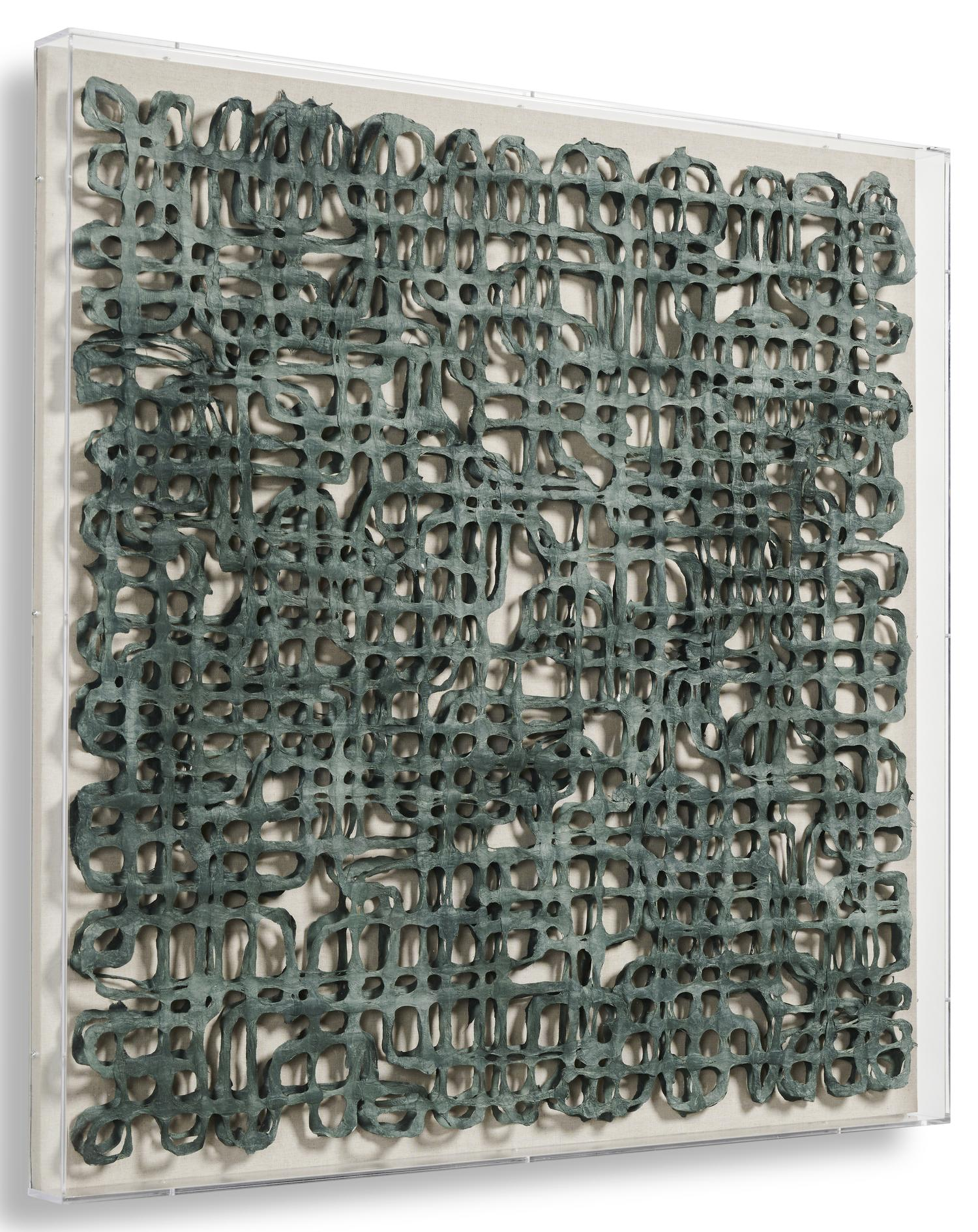 Laberinto wand decoratie Green plexi doos 90x90cm