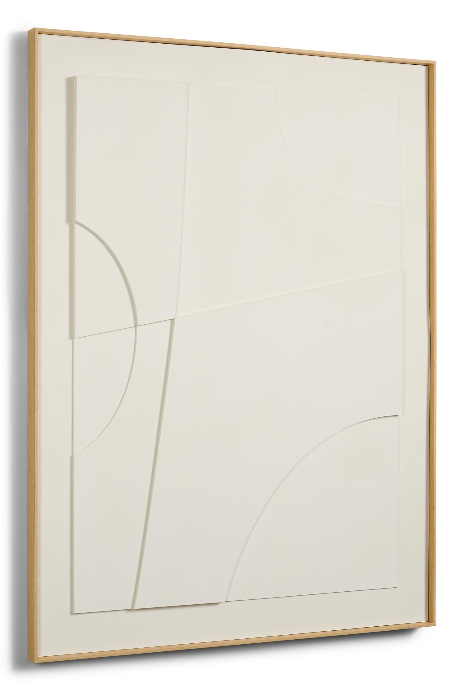 Relief III 3D décoration murale blanche 90x120cm