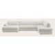 Canapé d'angle U 6,5 places chaise longue (court) XL gauche et extrémité ouverte droite
