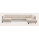 Canapé d'angle U 5,5 places avec chaise longue gauche et extrémité ouverte droite
