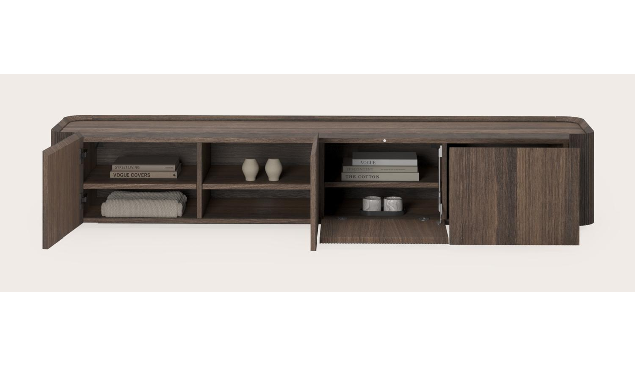 Grivato tv-meubel in gerookte eik 203 x 45 cm