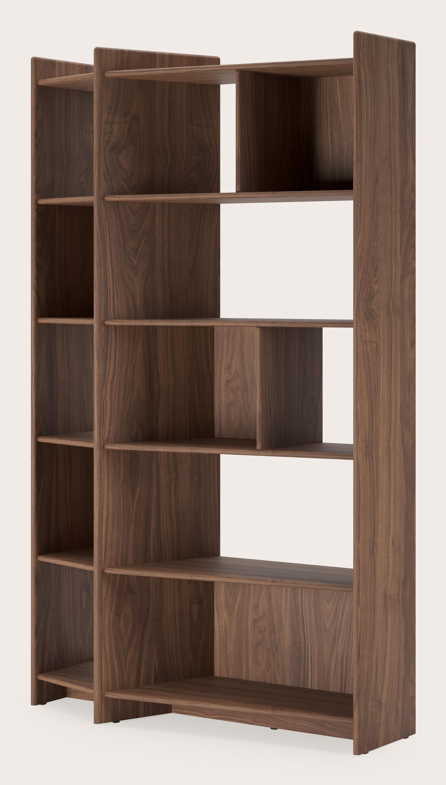 Librato wandrek afgeschuind links in walnoot 125x45x212cm
