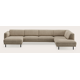 Canapé d'angle U 5,5 places avec chaise longue gauche et extrémité ouverte droite
