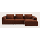 Canapé d'angle L 3,5 places avec chaise longue long droite