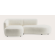 Canapé d'angle L 2 places avec chaise longue gauche et extrémité ouverte droite