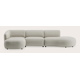 Canapé d'angle L 3-places avec chaise longue gauche et extrémité ouverte droite