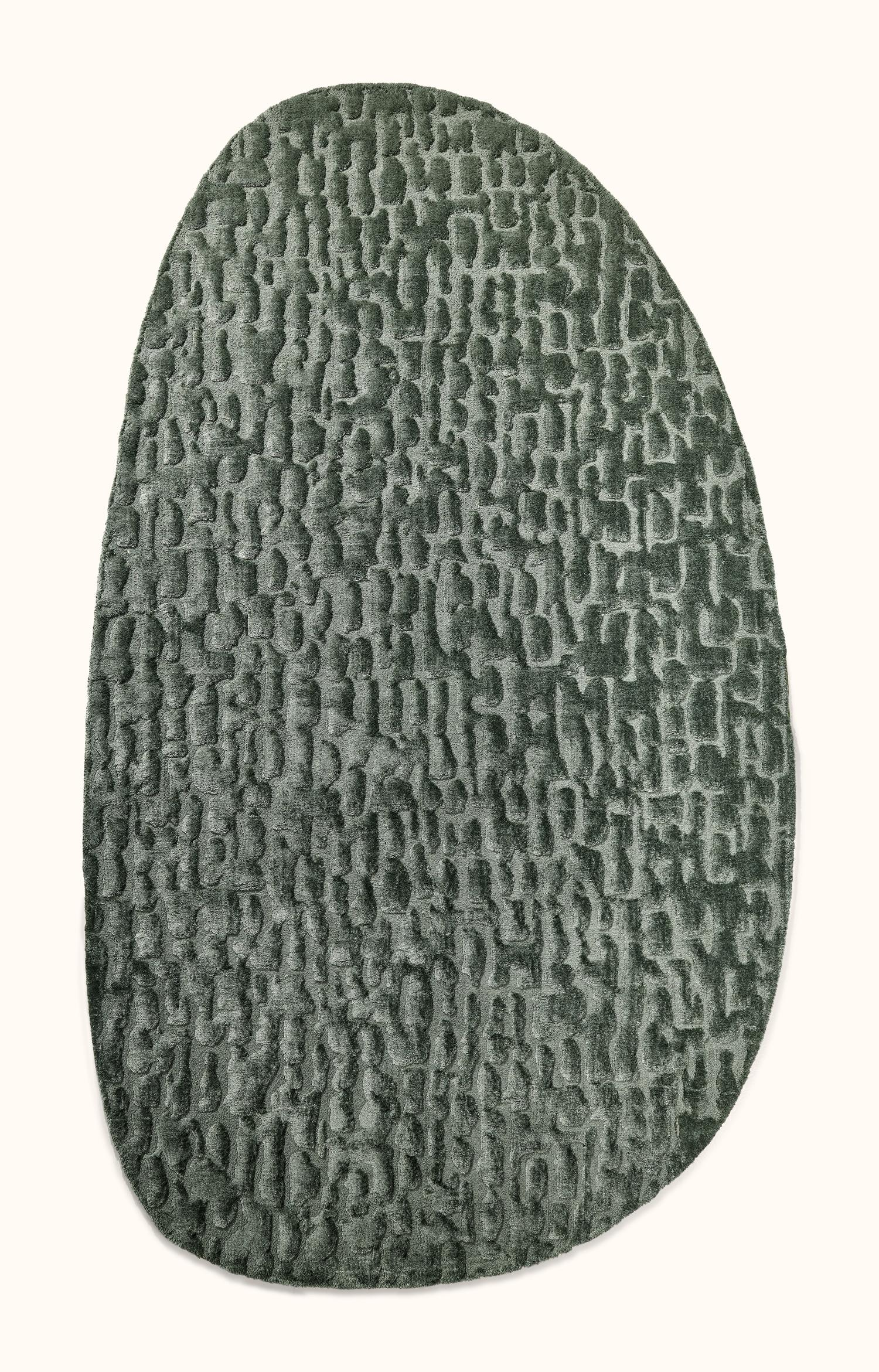 Favara tapijt Green/Green pebble-vormig 240x340cm