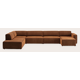 canapé d'angle U 7 places avec extrémité ouverte gauche et chaise longue (long) droite