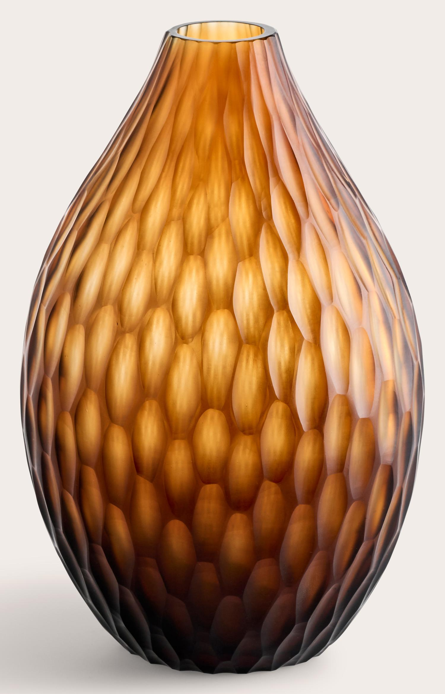 Astoria vaas glas Butter Brown Ø16xH27cm