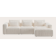 Canapé d'angle L 3,5 places avec chaise longue long droite