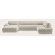 Canapé d'angle U 6 places avec chaise longue (long) gauche et extrémité ouverte droite