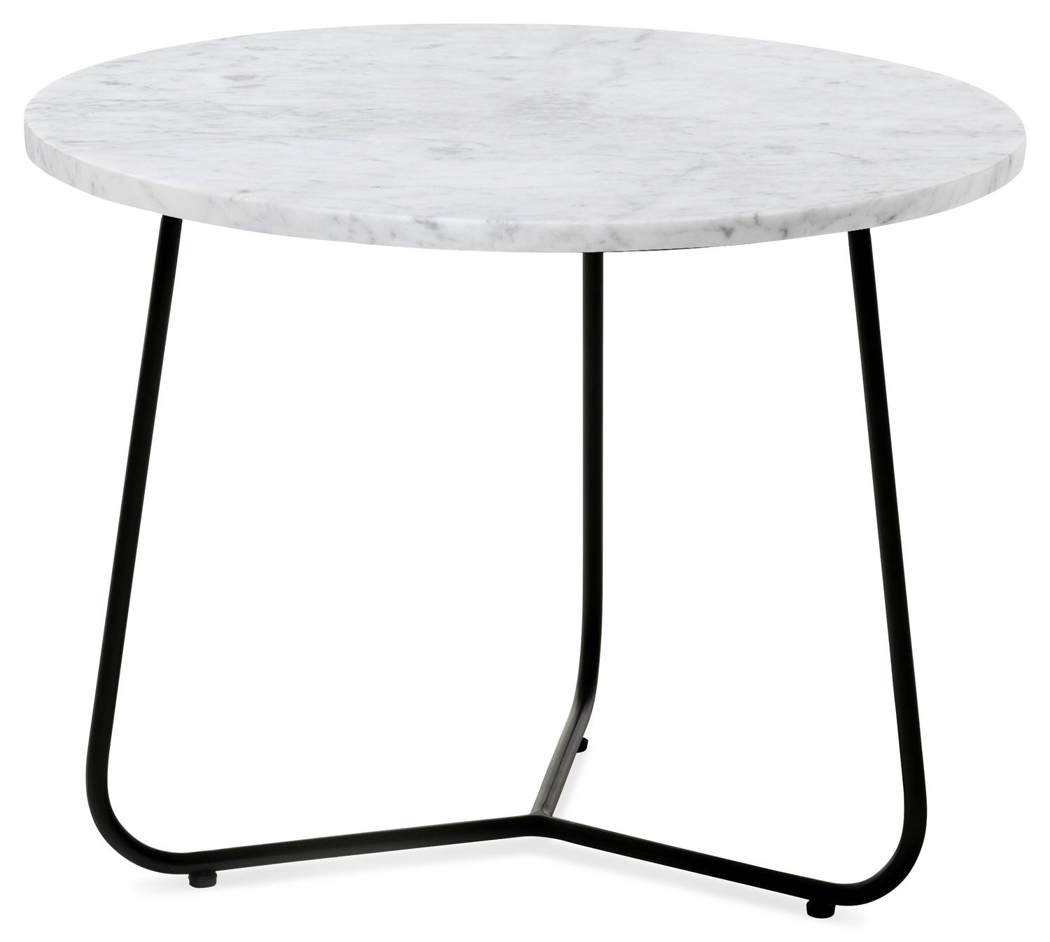Salontafel Marzo onderstel zwart metaal met Pietro blad in marmer kleur Bianco Carrara