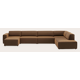 Canapé d'angle U 7 places avec chaise longue (long) et extrémité ouverte droite