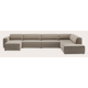 Canapé d'angle U 7 places avec chaise longue (long) et extrémité ouverte droite
