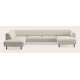 Canapé d'angle U 5,5 places avec extrémité ouverte gauche et chaise longue droite