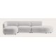 Canapé d'angle L 3-places avec chaise longue gauche et extrémité ouverte droite